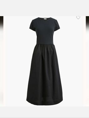 J.Crew Short-sleeve knit mixy dress Midi Black S M NWT Capsule Wardrobe